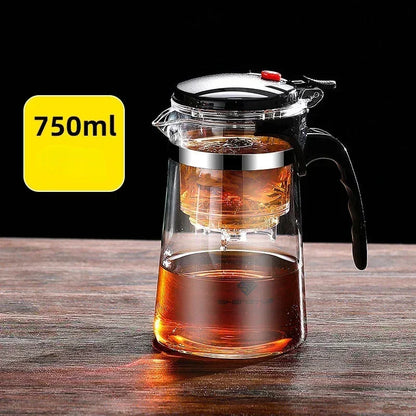 DecorBites™ Glass Tea Kettle with Infuser for Brewing Tea and Herbal Drinks