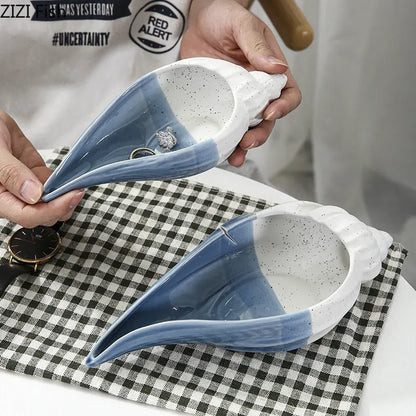 DecorBites™ Ceramic Marine Life Decorative Storage Tray for Dresser or Tabletop