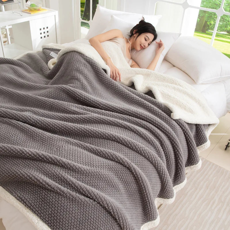 DecorBites™ High-Density Plush Double-Layer Blanket - Multi-Functional and Cozy Warmth