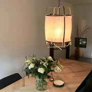 Lámpara colgante de tela de lino Decorbites™: Elegante candelabro de tela bohemia para hogar, restaurante, hotel