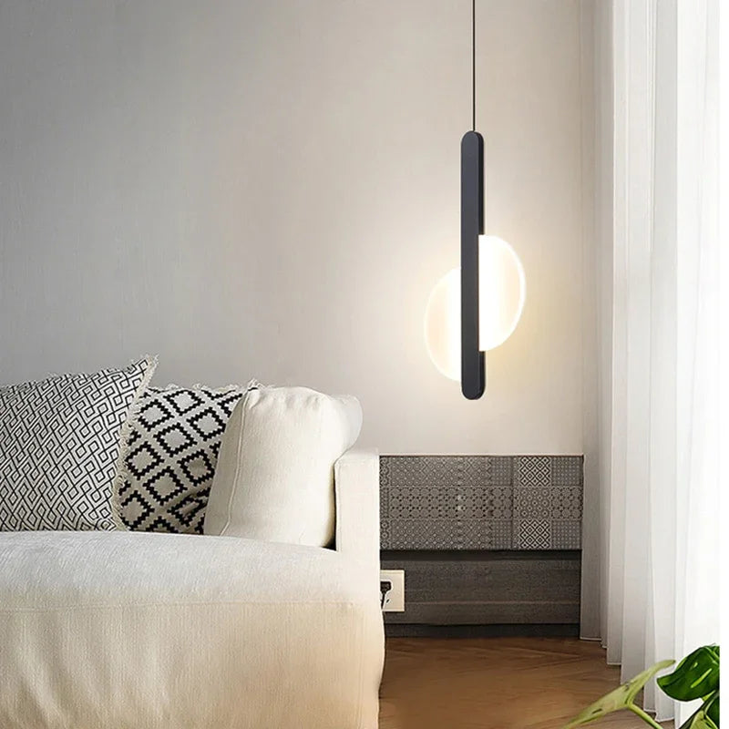 Modern Metal LED Pendant Light in Black or White