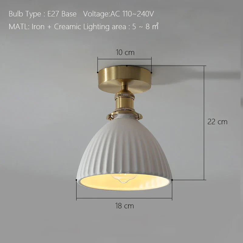 Decorbites™ Lámpara de techo de cerámica japonesa para iluminación de cocina y comedor, lujosa lámpara de techo LED