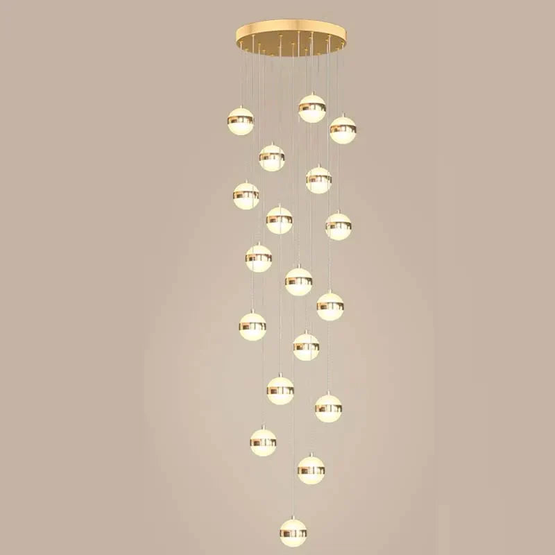 Decorbites™ Candelabro de Acrílico Dorado - Iluminación LED Moderna para Escaleras