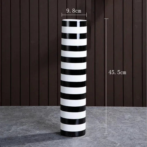 DecorBites™ Elegant Striped Ceramic Vase TV Cabinet Crafts Hydroponic Home Decor Gift