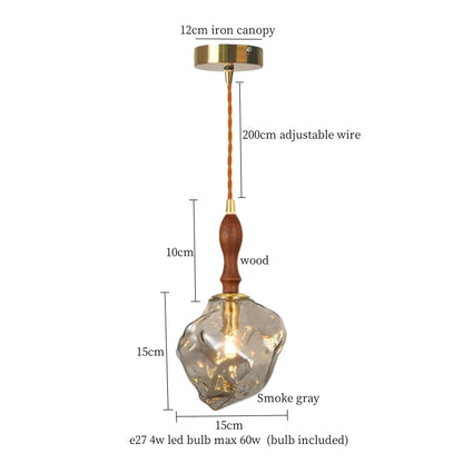 Lámpara colgante LED DecorBites™ de cristal agrietado para cafetería, bar, cocina y sala de estar