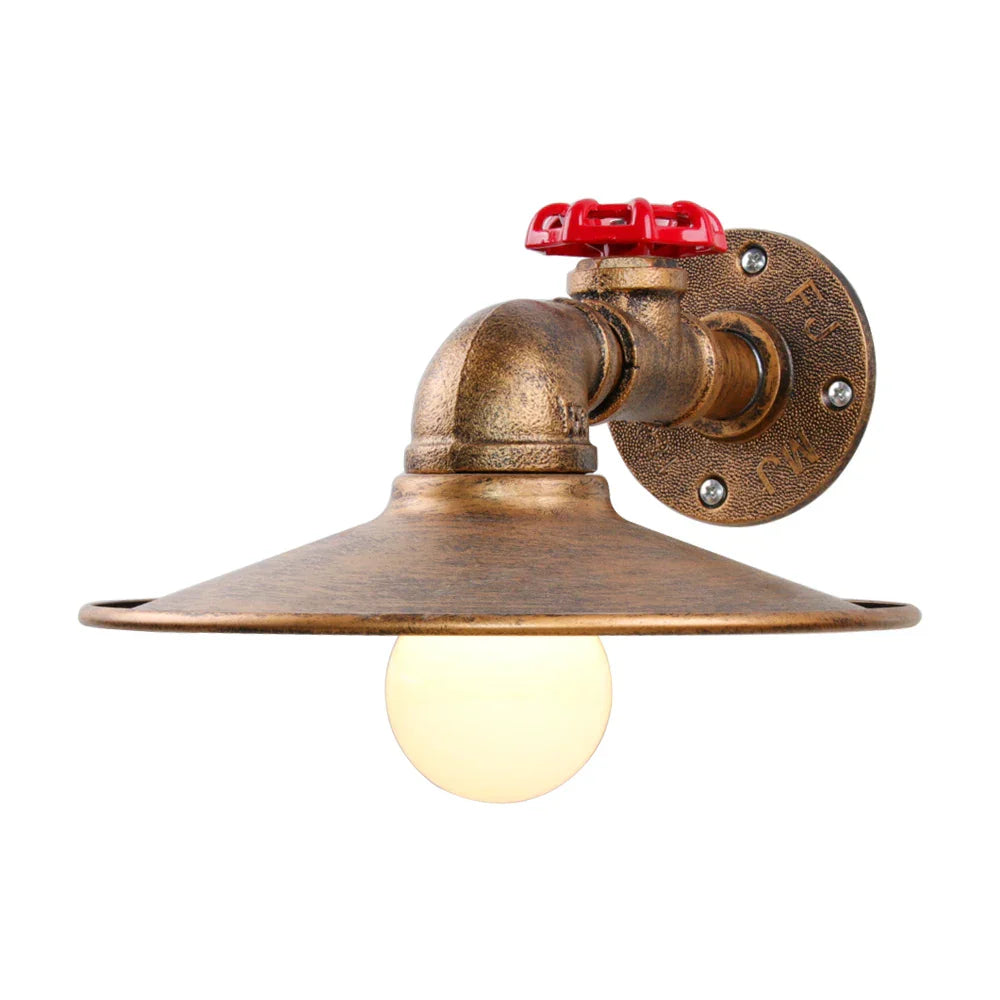 Decorbites™ Industrielle Eisen-Rost-Wasserrohr-Wandlampe Vintage E27 Wandleuchte Armatur
