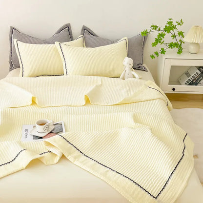 DecorBites™ Korean Style Bubble Yarn Quilted Summer Comforter Set