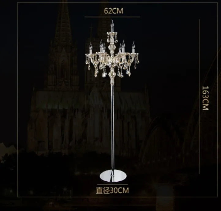 DecorBites™ Crystal Floor Lamp: Modern French Style for Living, Bedroom, Dining, Kitchen