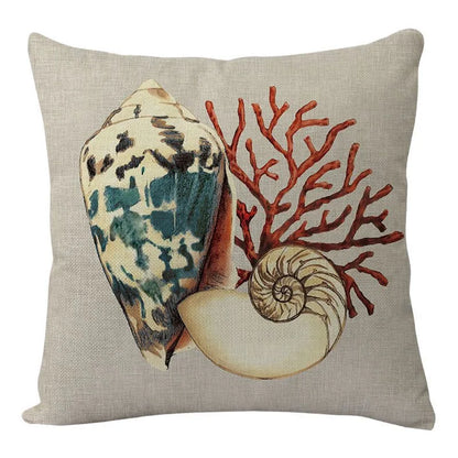 DecorBites™ Coastal Cushion Cover - Sea Theme Decorative Sofa Pillowcase