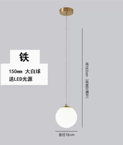 DecorBites™ Double Glass Ball Pendant Light Fixture for Bedroom Ceiling Lighting