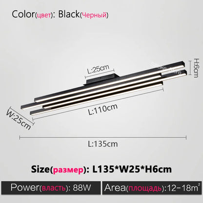 ثريا ديكوربايتس™ السوداء ذات الإضاءة LED بتصميم بسيط لغرفة المعيشة