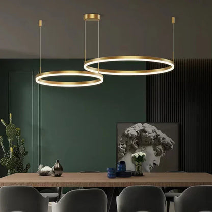 Lámpara colgante DecorBites™ Gold Ring, lámpara de techo LED circular de acrílico