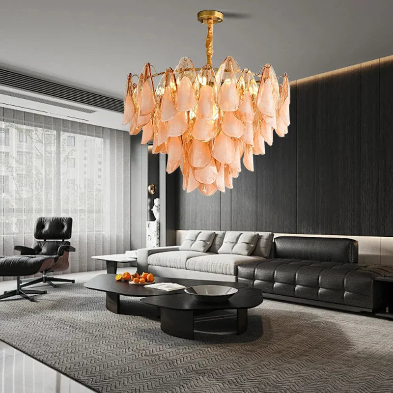 Gold Chrome Petal Chandelier