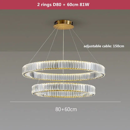 Lámpara de araña LED de cristal DecorBites™: Iluminación colgante moderna de acero para una decoración de vestíbulo lujosa