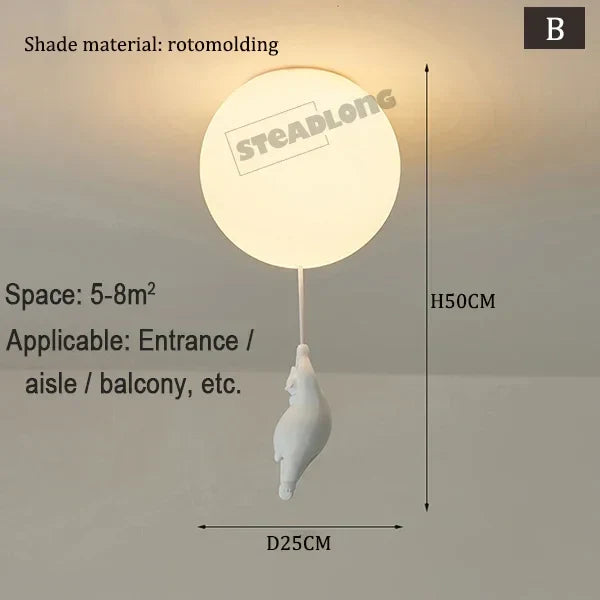 DecorBites™ Little Bear Cartoon Pendant Lamp for Kids Room Bedroom Living Room