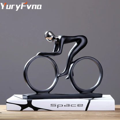 DecorBites™ Cyclist Sculpture Figurine Abstract Art Home Decor Champion Athlete