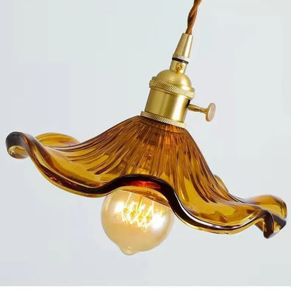 Nordic Colorful Glass Pendant Light With Polished Copper