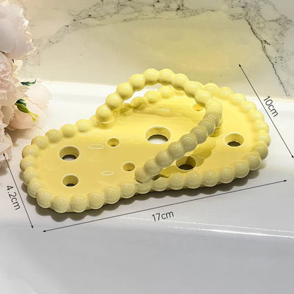 DecorBites™ Ceramic Slipper Soap Dish Drainage Rack Bathroom Accessory