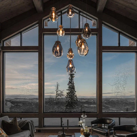 Lámpara colgante LED de cristal moderna y colorida DecorBites™ para comedor