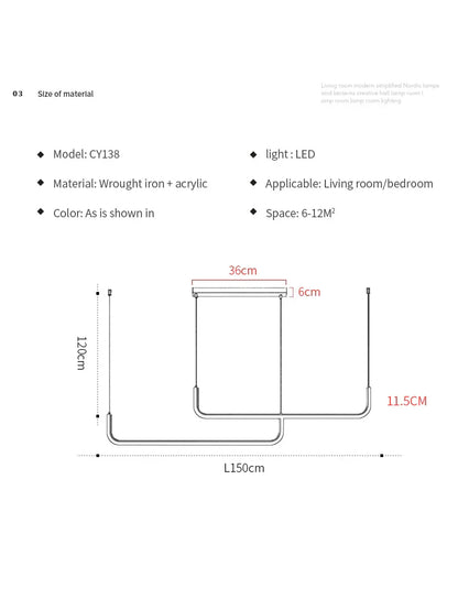 DecorBites™ Black Gold Pendant Chandelier LED Ceiling Lamp for Modern Dining Room and Kitchen