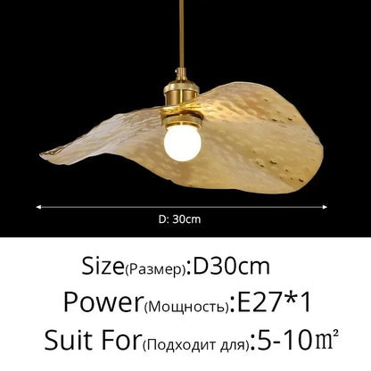 DecorBites™ Lotus Leaf Brass Pendant Lamp for Minimalist Living Room and Dining Room