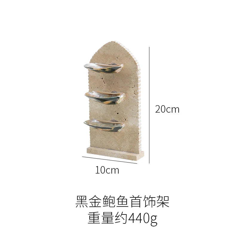 DecorBites™ Abalone Shell Jewelry Organizer: Ring, Earring, Bracelet, Art Deco Display