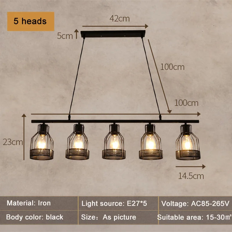DecorBites™ Industrial Loft Chandelier for Living Room Bedroom Coffee Shop Dining: 3/4/5 Heads