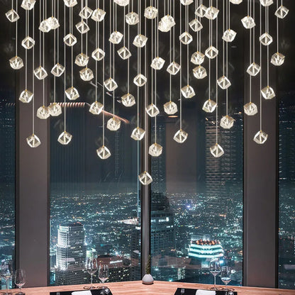 DecorBites™ Crystal LED Chandelier for Staircase: Luxury Indoor Stair Lighting Fixture