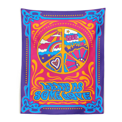 Decobites Psychedelic Peace Symbol Tapestry Wall Hanging Home Decor