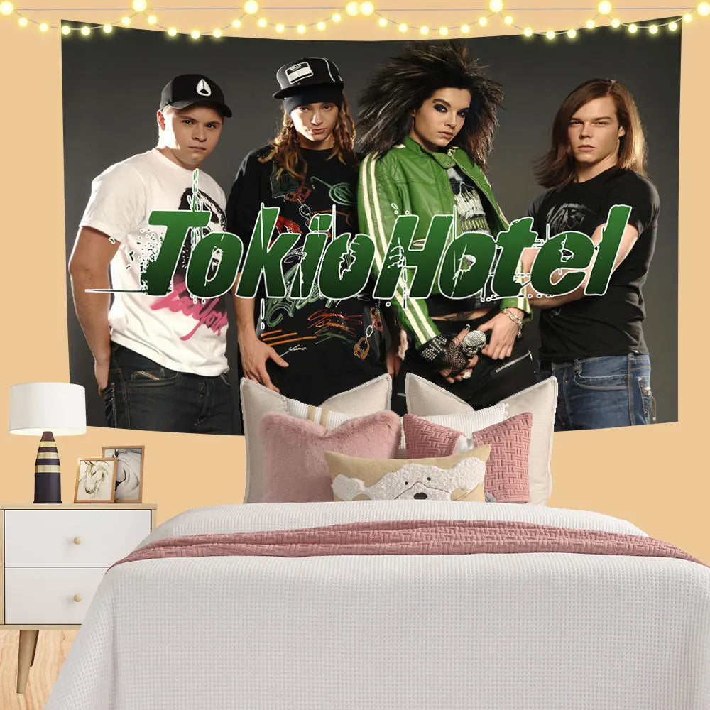 Tokio Hotel Tapestry - Rock Band Print Wall Hanging for Bedroom, Dorm Decor - Decobites