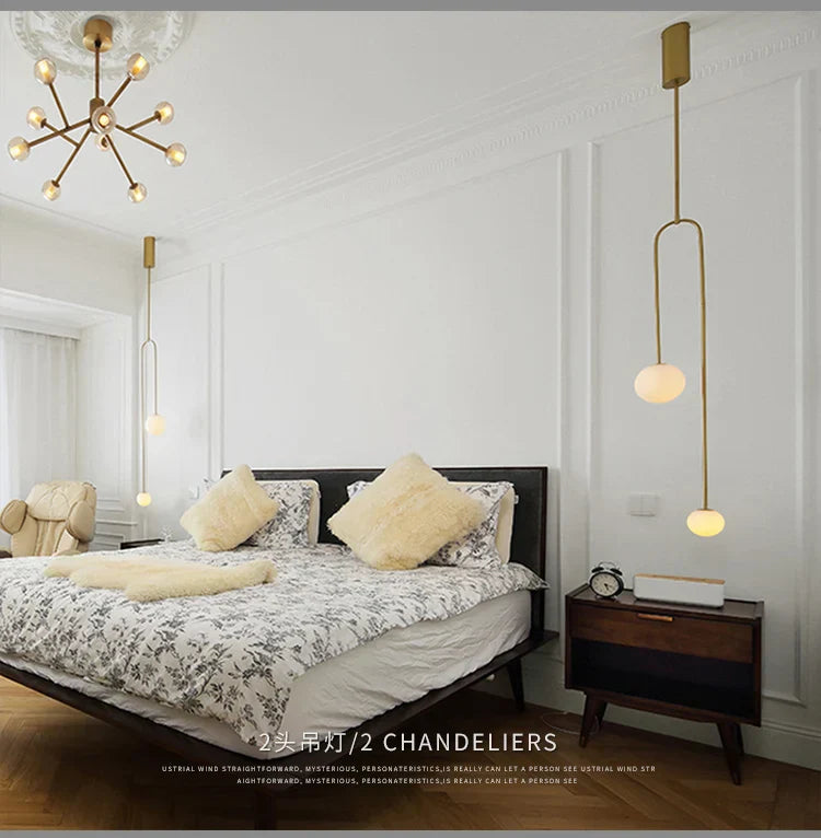 DecorBites™ Gold Glass Ball Pendant - Modern Hanging Lamp for Living Room Bedroom