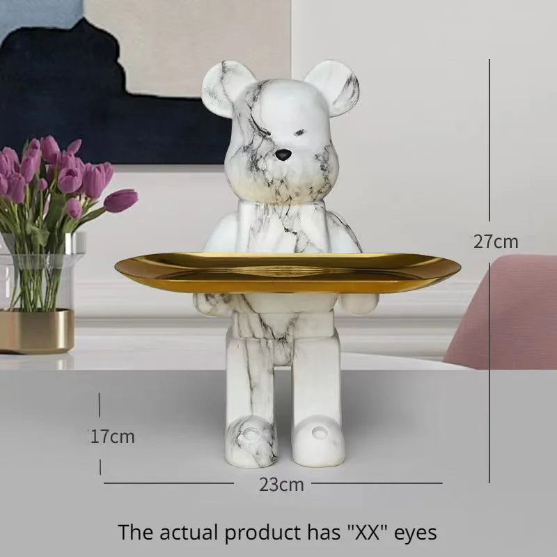 ديكور بايتس™ تمثال دب، ديكور غرفة عصري، طاولة، تمثال، مفاتيح، رف تخزين