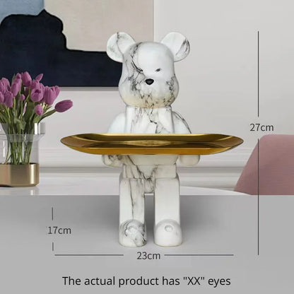 ديكور بايتس™ تمثال دب، ديكور غرفة عصري، طاولة، تمثال، مفاتيح، رف تخزين