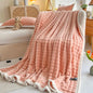 Decobites Plush Velvet Bed Blanket for Cozy Autumn Warmth, Soft Coral Fleece Sofa Throw