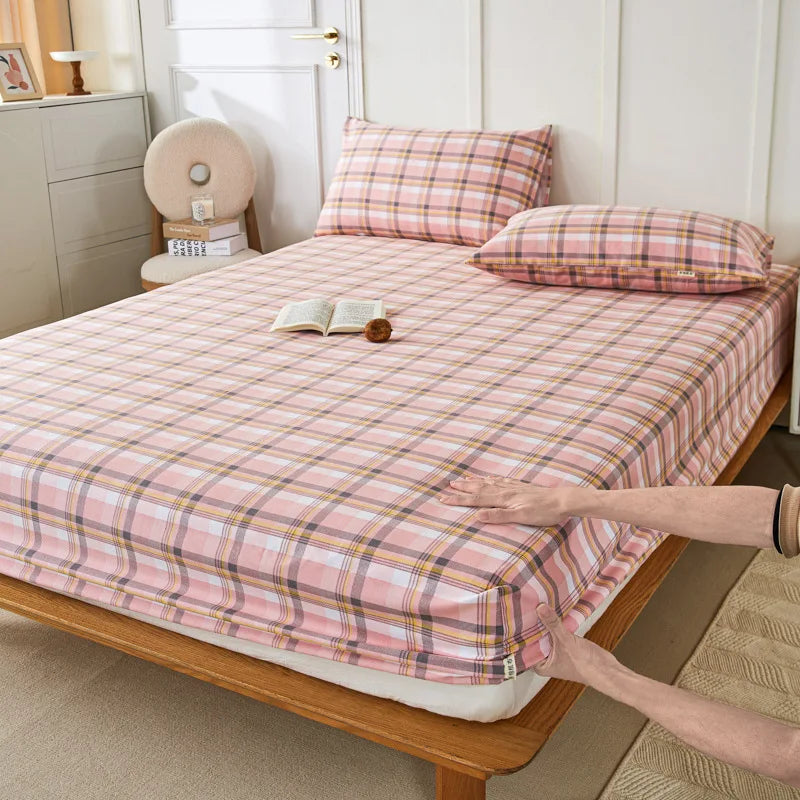 DecorBites™ Coarse Cotton Queen Fitted Sheet: Comfortable, Durable Maternal Child Bedding