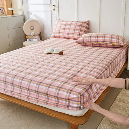 DecorBites™ Coarse Cotton Queen Fitted Sheet: Comfortable, Durable Maternal Child Bedding