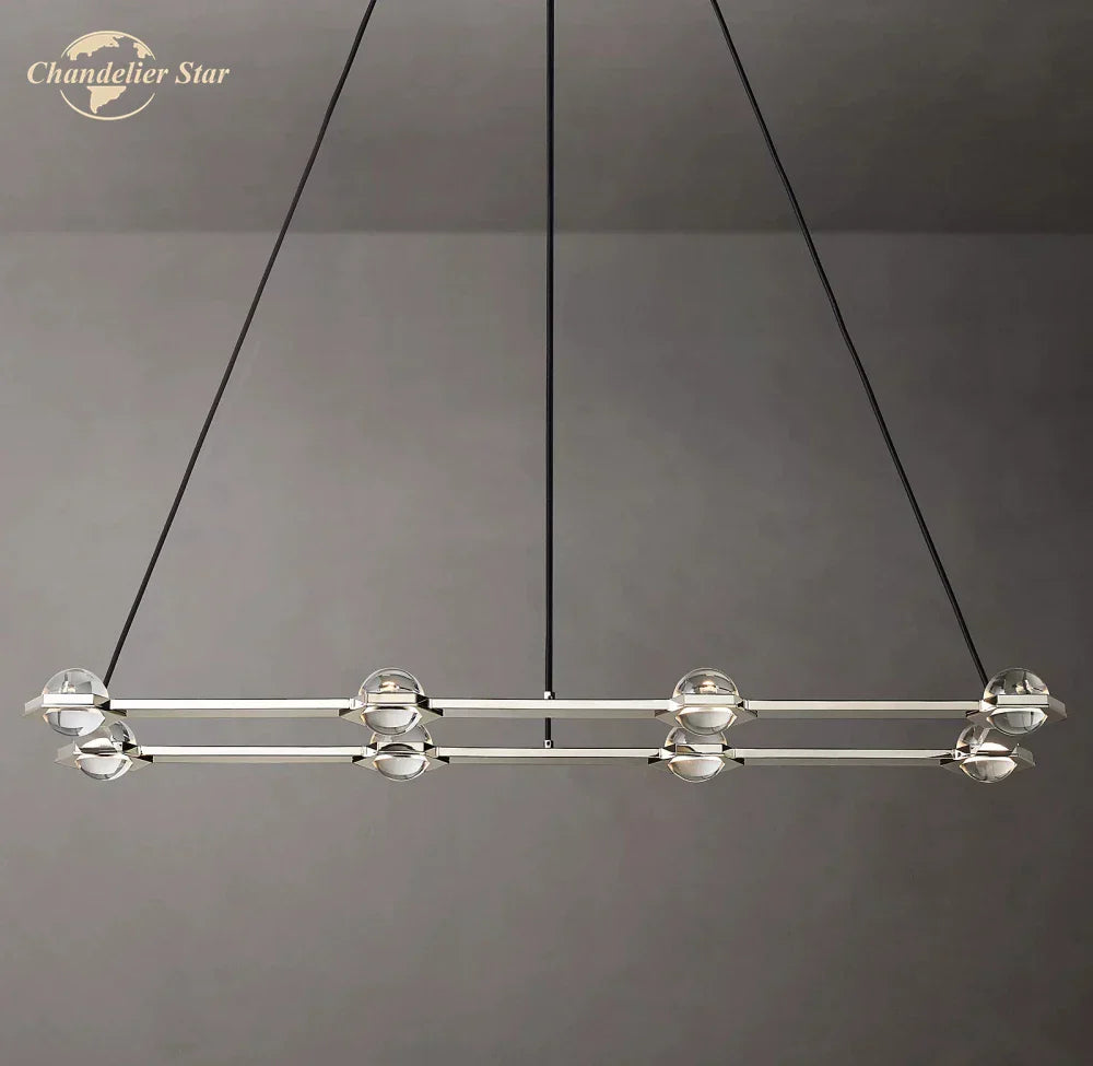 DecorBites™ Éclatant Crystal Chandelier - Luxe Rectangular Pendant Light for Home Décor