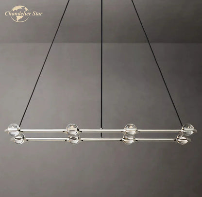 DecorBites™ Éclatant Crystal Chandelier - Luxe Rectangular Pendant Light for Home Décor