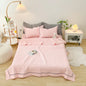 Decobites Princess Bubble Yarn Quilted Comforter Set - Elegant Handmade Flowers, Skin-friendly Blanket