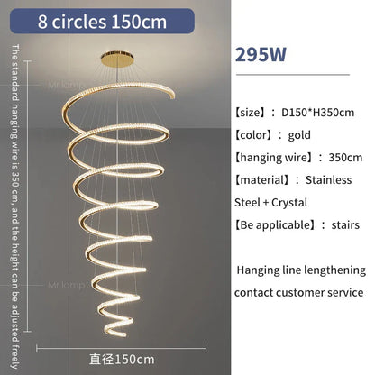 DecorBites™ Crystal Duplex Ring Pendant Light Chandelier