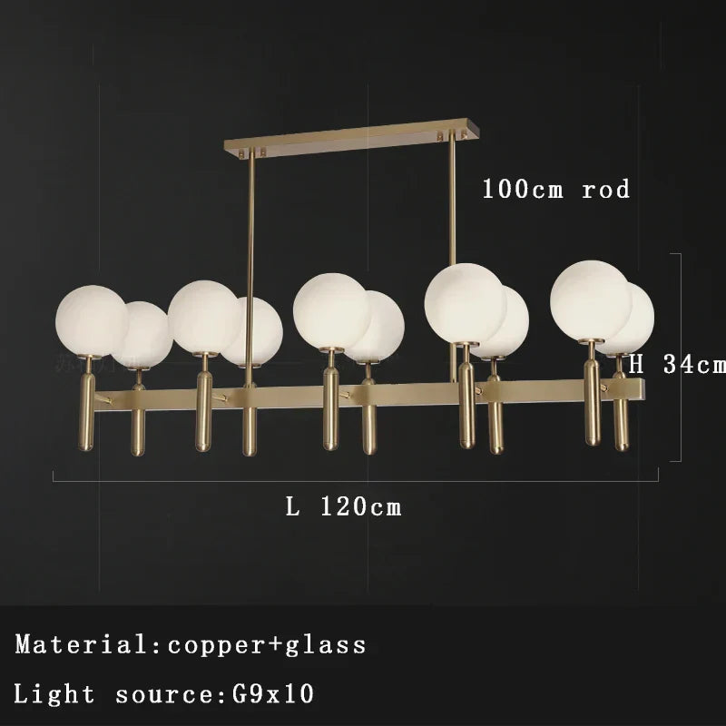 DecorBites™ Glass Balloon Chandelier: Elegant Led Round Hanging Light for Luxury Dining Room