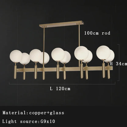 DecorBites™ Glass Balloon Chandelier: Elegant Led Round Hanging Light for Luxury Dining Room