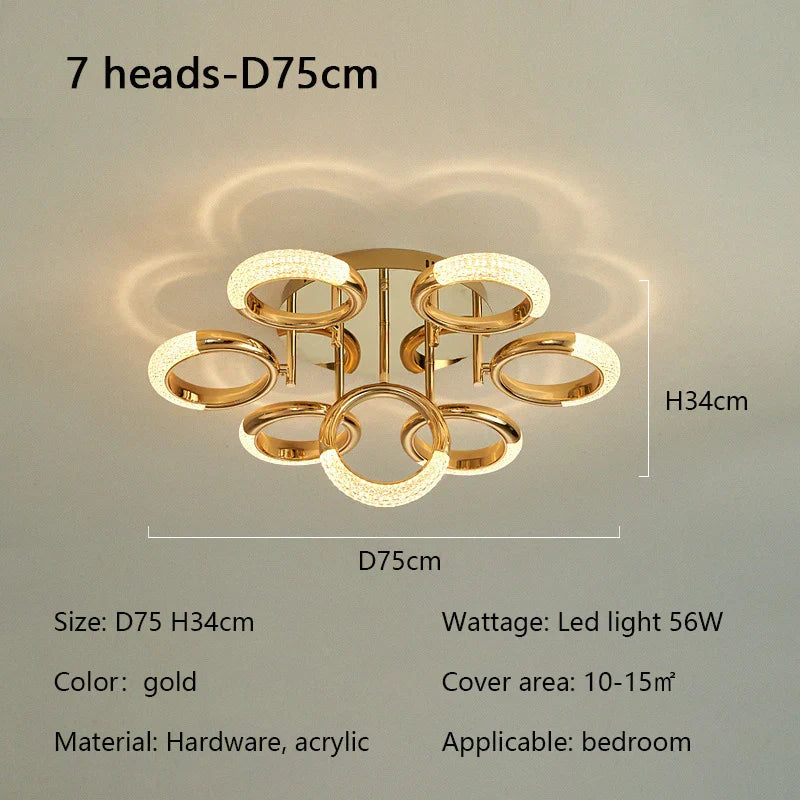 DecorBites™ Circle Ring LED Ceiling Light - Modern Minimalist Luxury Acrylic Bedroom Lighting Fixtures