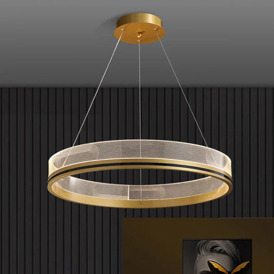 DecorBites™ Black/Gold LED Pendant Lights | Modern Design for Home Lighting Decoration