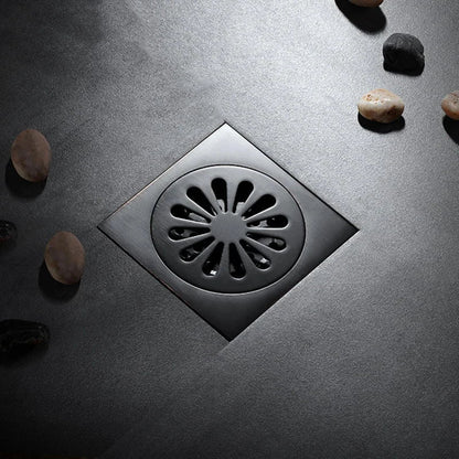 DecorBites™ Brass Square Shower Room Floor Drain with Hair Strainer - 10*10cm