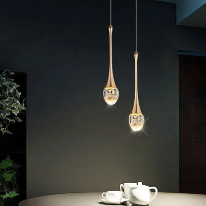 DecorBites™ Bubble Crystal Chandelier Hanging Lamp: Modern LED Pendant Lights for Home Decor