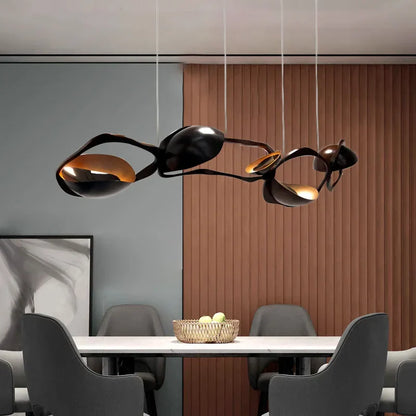 ثريا ديكوربايتس™ LED من الفولاذ المقاوم للصدأ باللون الأسود - تصميم عصري فاخر لغرفة المعيشة