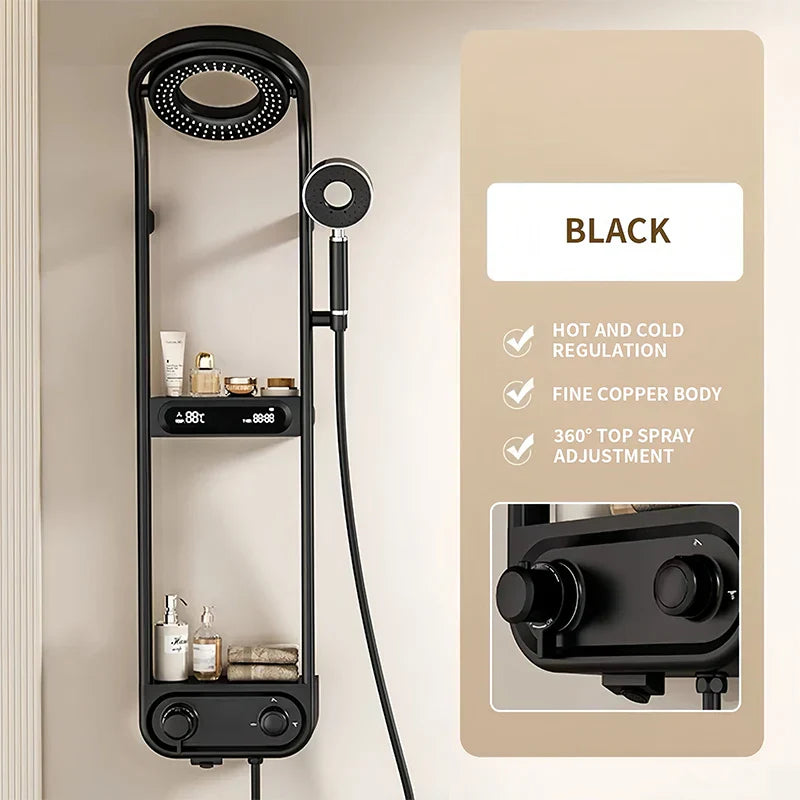 DecorBites™ Electric Showerhead Knobs Column Faucet Set for Bathroom Bathtub System