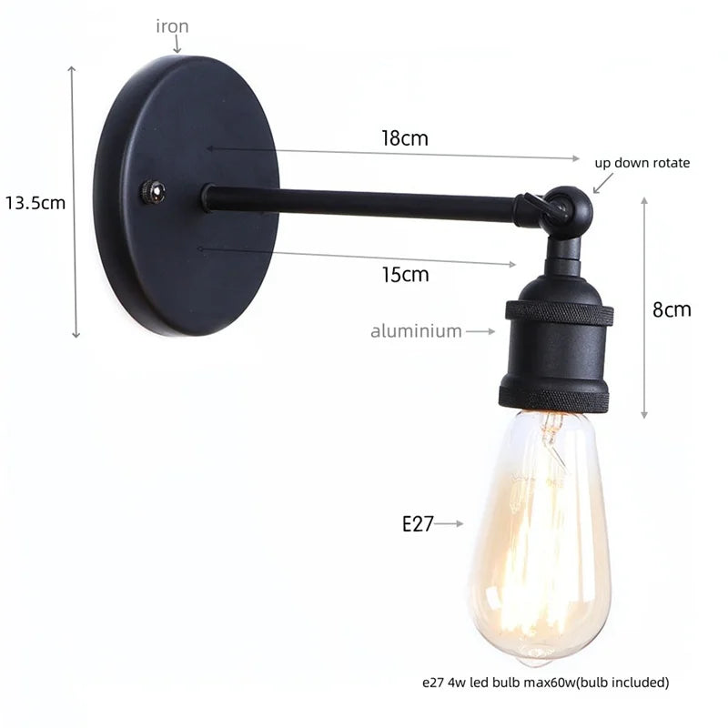Decorbites™ Gold Vintage Eisen LED Wandlampe für Innenraumdekoration - Retro Einfache Leuchte