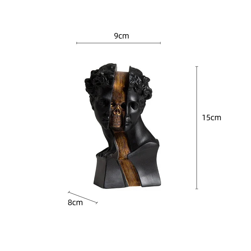 Estatua de resina abstracta de esqueleto dorado Decorbites™ para decoración del hogar